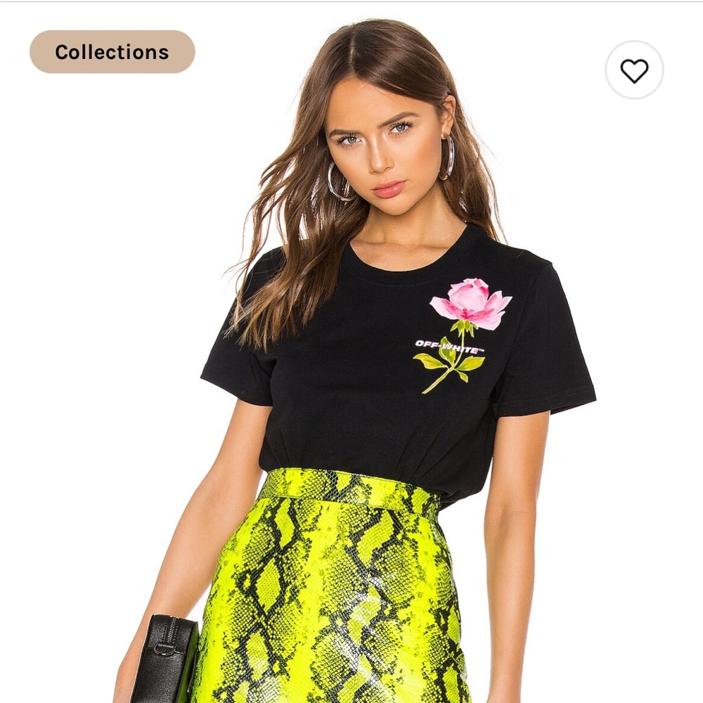 OFF-WHITE “Flowers Women’s Casual Tee” Size Small - Picture 9 of 11